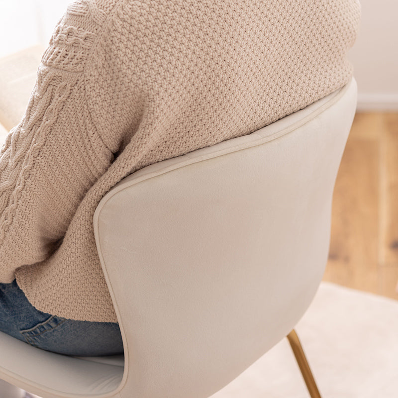 ベロア調の生地×アンティークゴールド脚のチェア