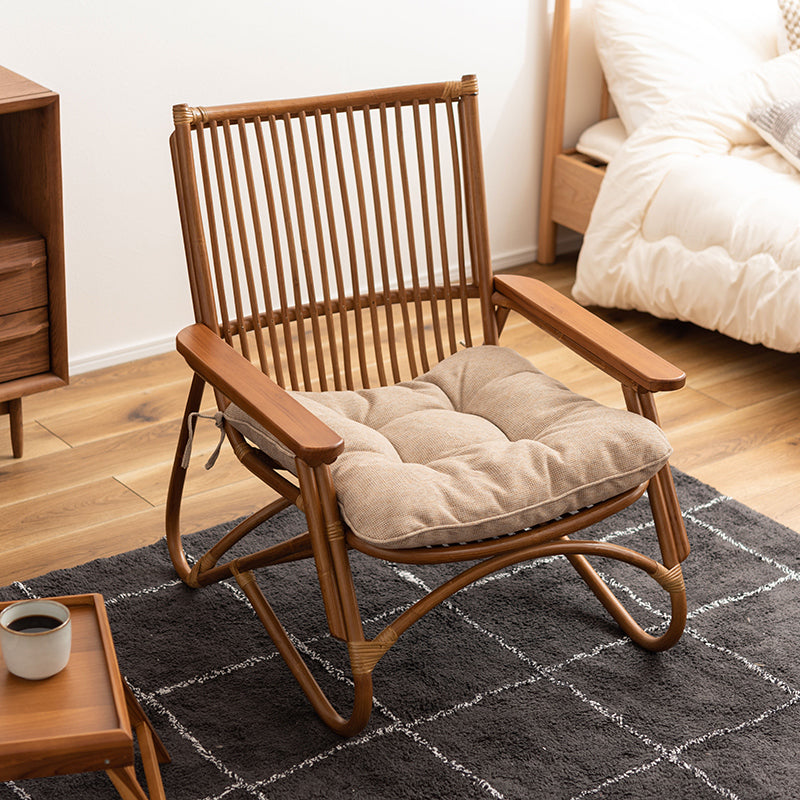 パーソナルチェア 天然木×ラタンの優雅な座り心地 籐椅子