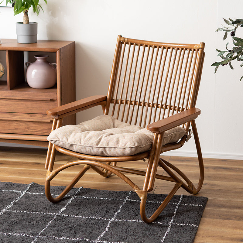 パーソナルチェア 天然木×ラタンの優雅な座り心地 籐椅子