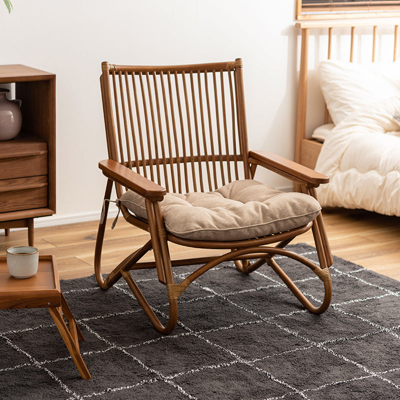 パーソナルチェア 天然木×ラタンの優雅な座り心地 籐椅子