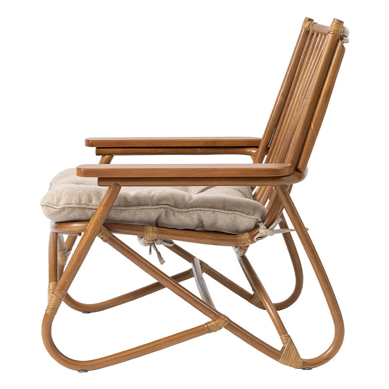 パーソナルチェア 天然木×ラタンの優雅な座り心地 籐椅子