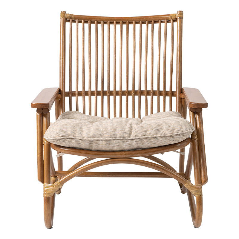 パーソナルチェア 天然木×ラタンの優雅な座り心地 籐椅子