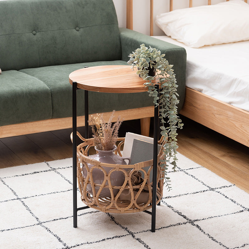 バスケット付きサイドテーブル