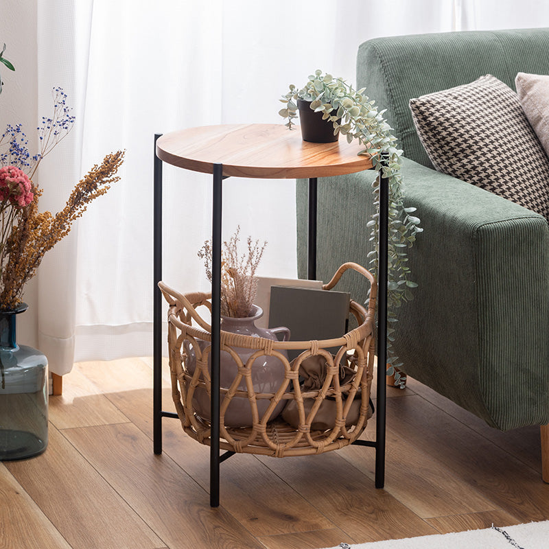 バスケット付きサイドテーブル