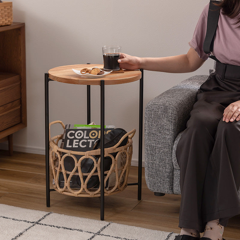 バスケット付きサイドテーブル