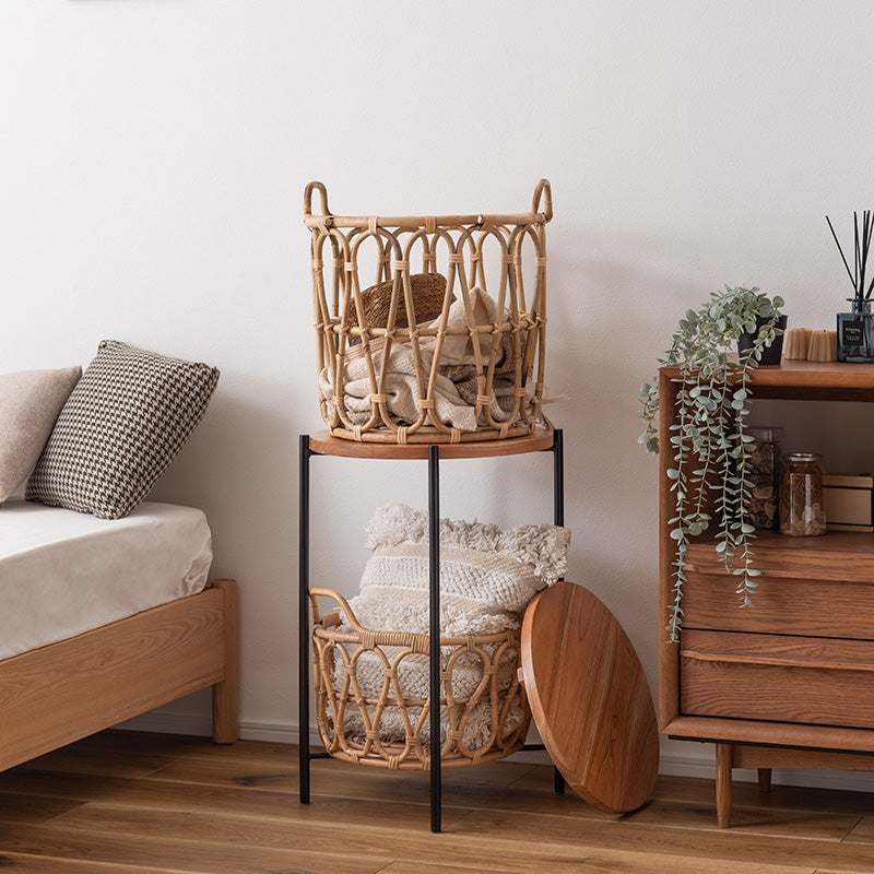 バスケット付きサイドテーブル