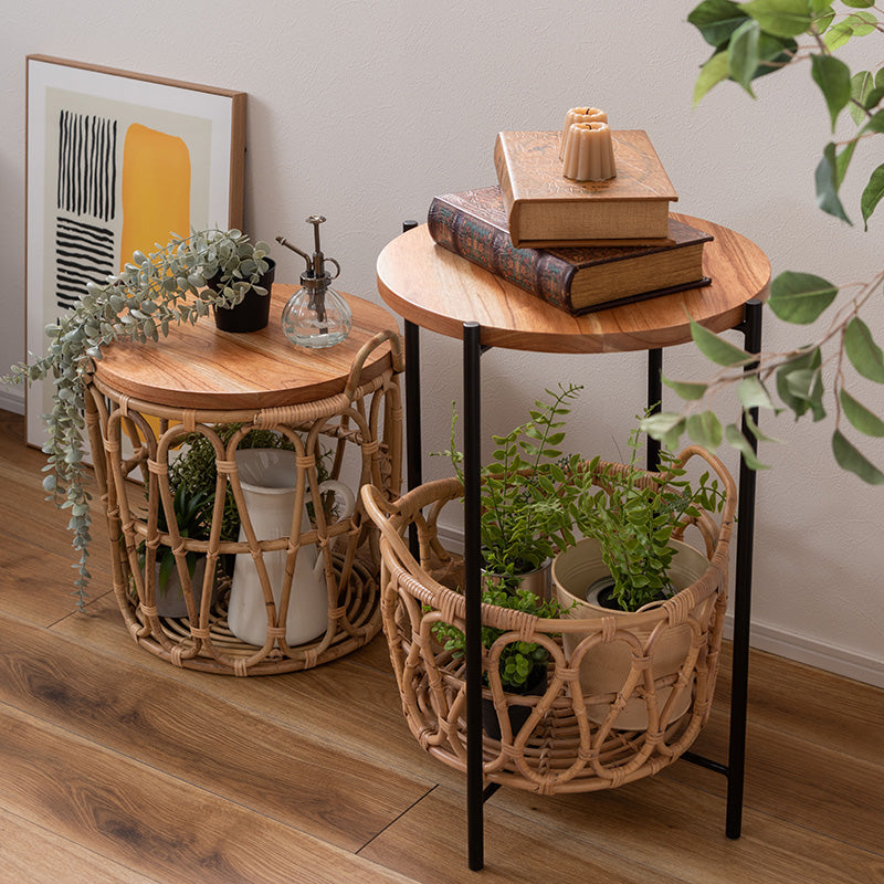 バスケット付きサイドテーブル