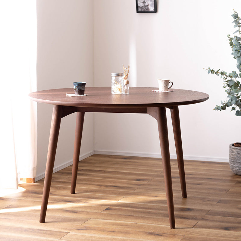 円形ダイニングテーブル 落ちついた色・丸みのあるデザイン 直径110cm 3人~4人 丸テーブル