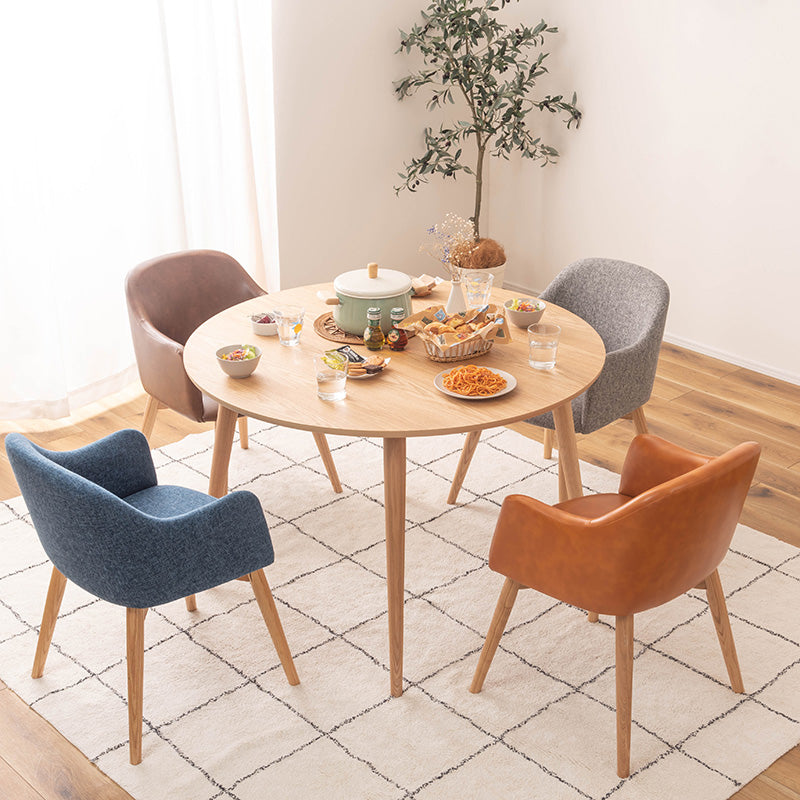 円形ダイニングテーブル 落ちついた色・丸みのあるデザイン 直径110cm 3人~4人 丸テーブル