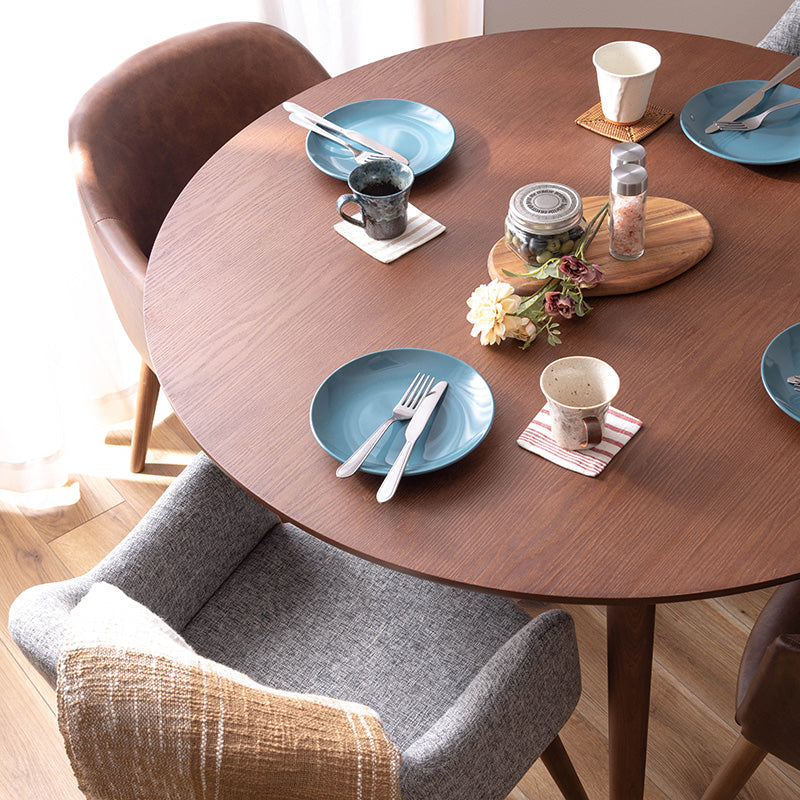 円形ダイニングテーブル 落ちついた色・丸みのあるデザイン 直径110cm 3人~4人 丸テーブル