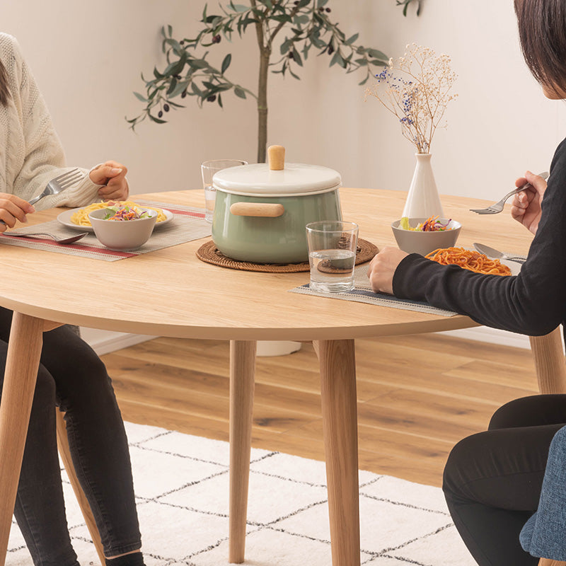円形ダイニングテーブル 落ちついた色・丸みのあるデザイン 直径110cm 3人~4人 丸テーブル