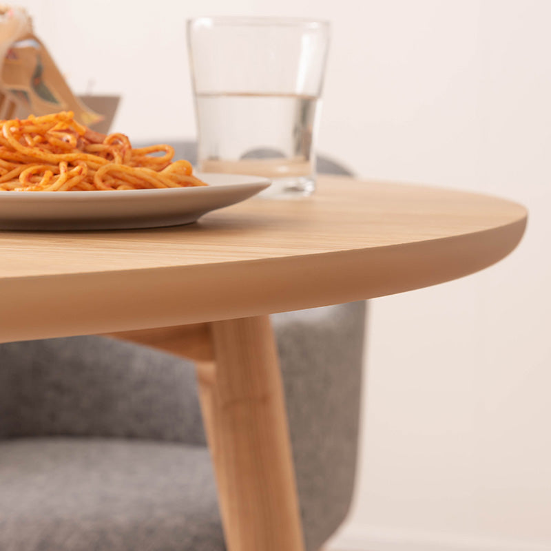 円形ダイニングテーブル 落ちついた色・丸みのあるデザイン 直径110cm 3人~4人 丸テーブル