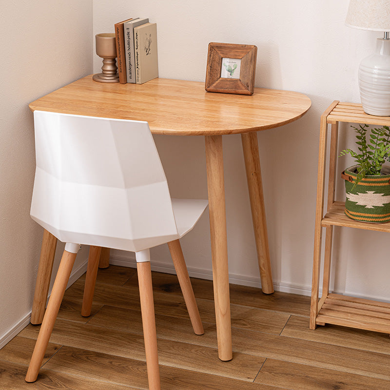 壁付けできるダイニングテーブル 天然木のぬくもりを感じる北欧風デザイン 1人~2人用