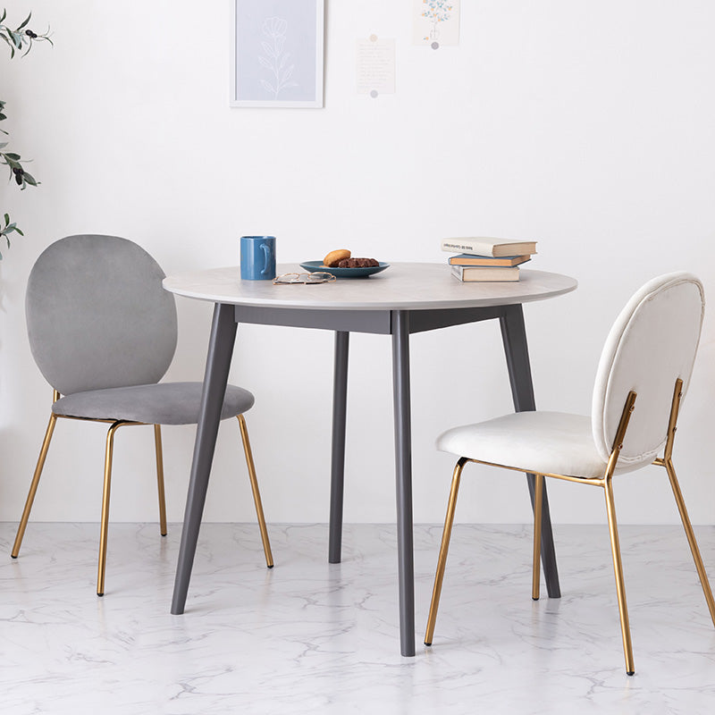 大理石調デザインを施したラウンドダイニングテーブル 円形 1人~2人用 丸テーブル