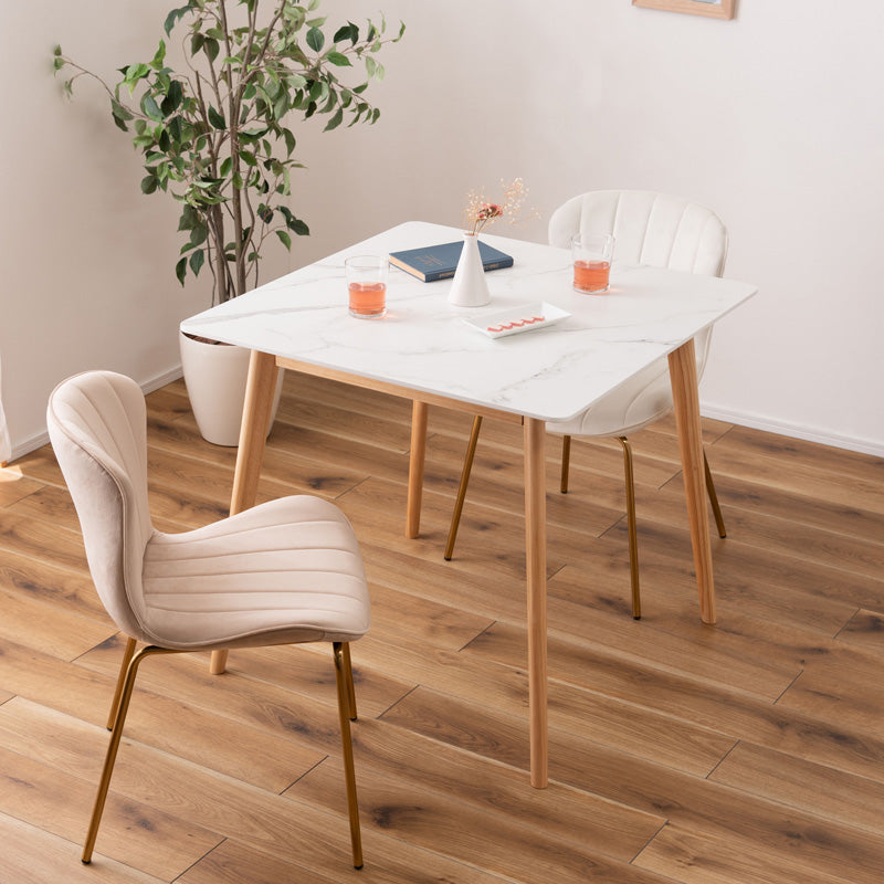 大理石調デザインを施したコンパクトダイニングテーブル 1人~2人用