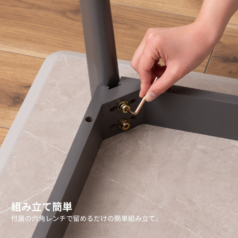 大理石調デザインを施したコンパクトダイニングテーブル 1人~2人用