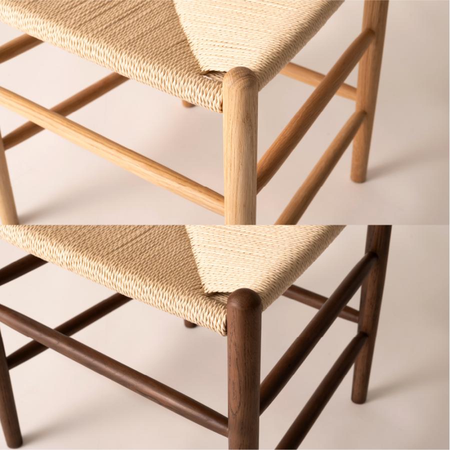 ナチュラルモダンなペーパーコードダイニングチェア