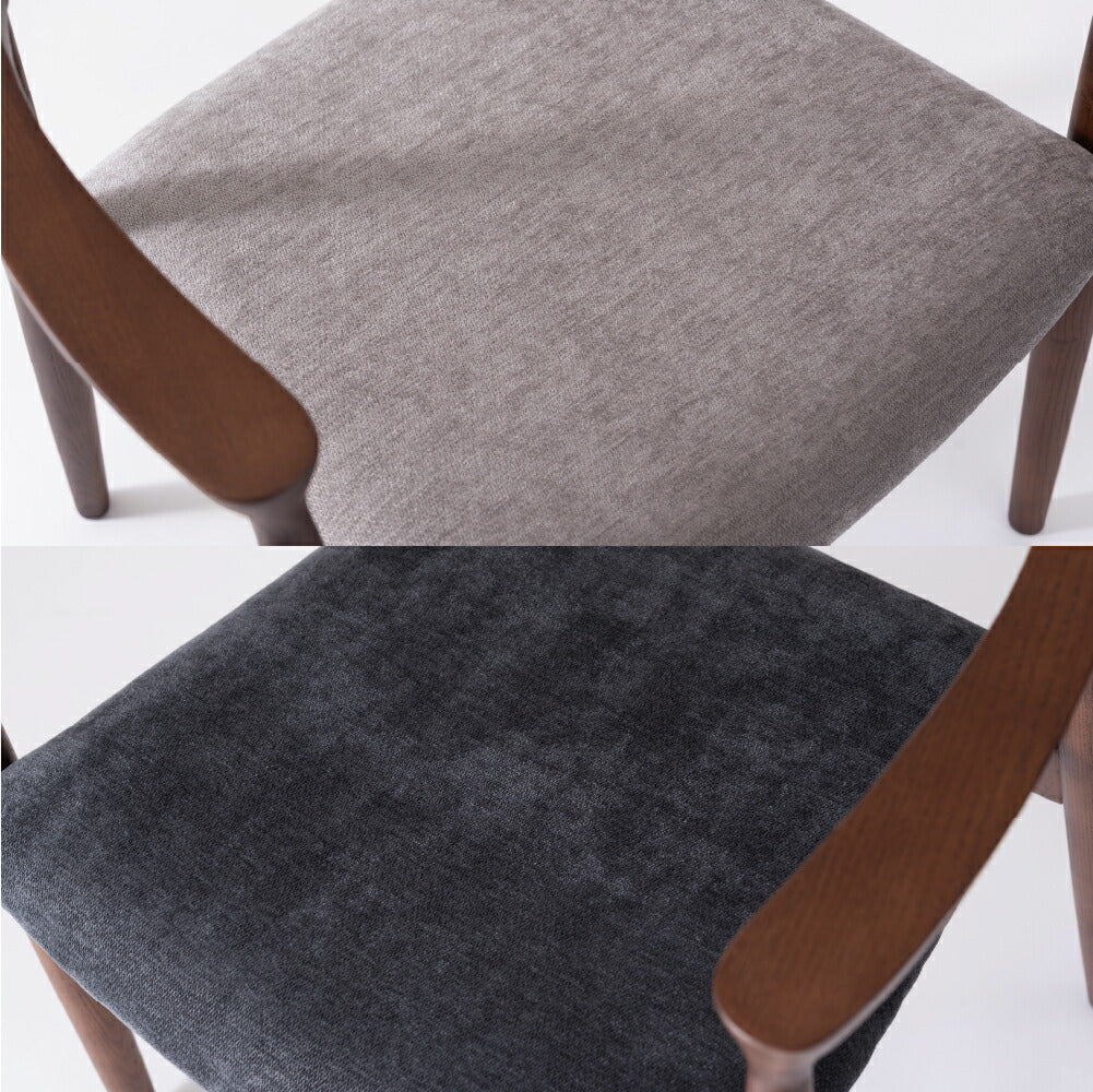 背面とアームが美しいアーチ、丸みを帯びたフォルムが特徴のチェア