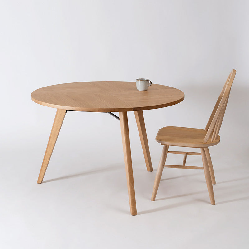自然と視線が交わる円形ダイニングテーブル 直径110cm 3人用 丸テーブル