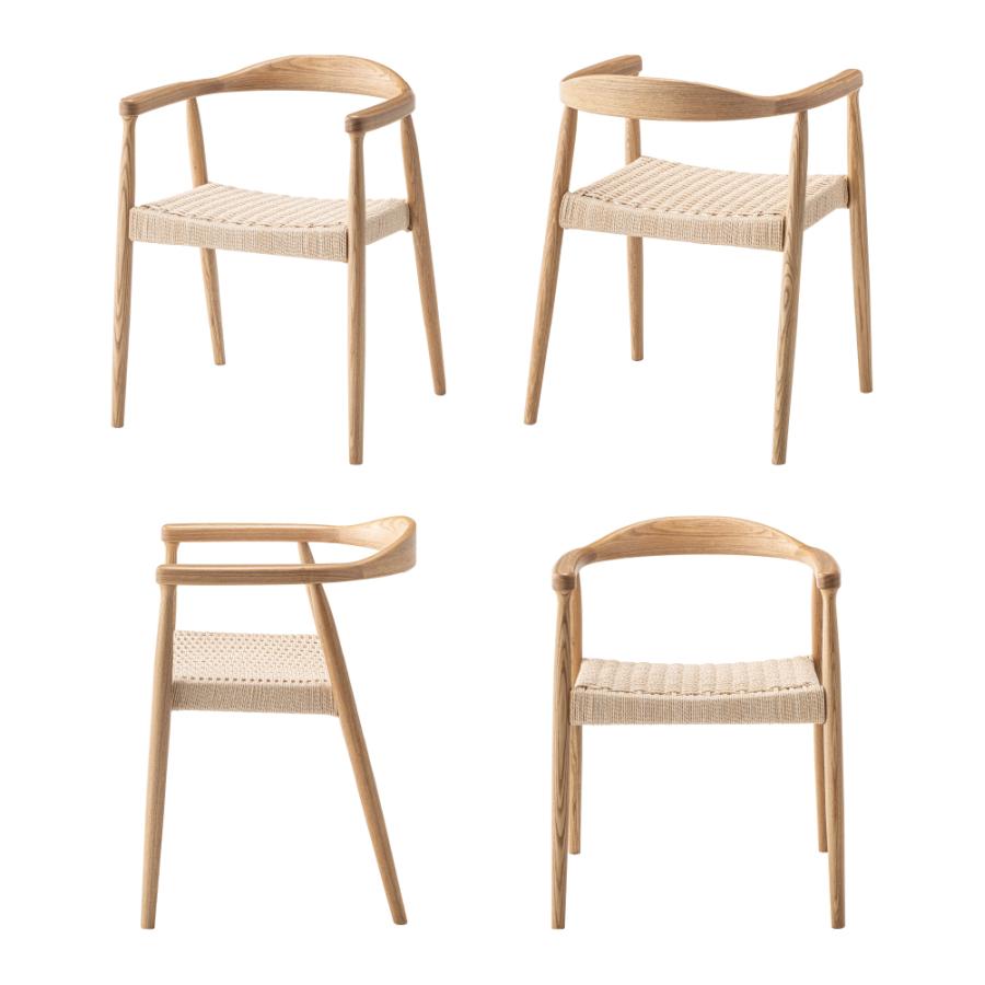 ペーパーコードを鹿の子編みで編み込んだアームチェア