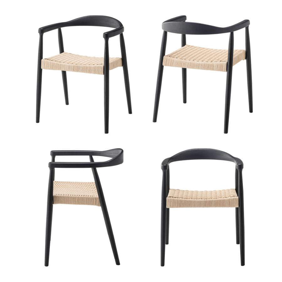 ペーパーコードを鹿の子編みで編み込んだアームチェア