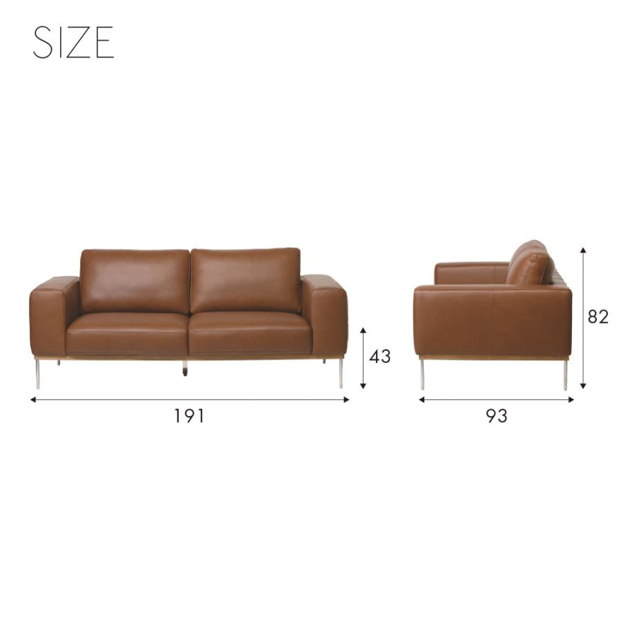 【開梱設置配送】3人掛けソファ イタリアンレザーを使用したスタイリッシュなフォルム