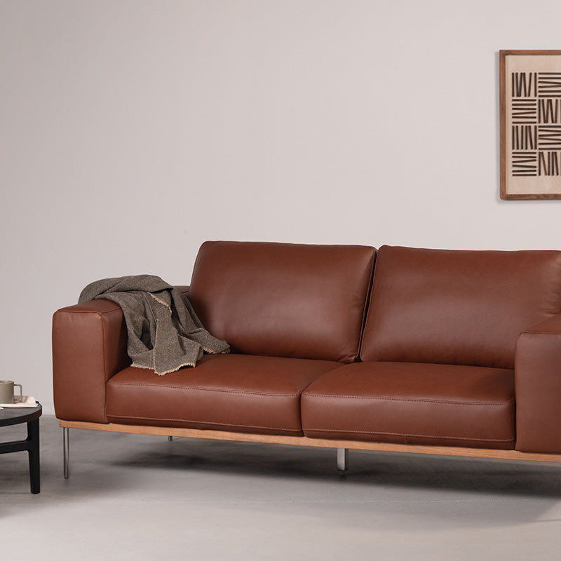 【開梱設置配送】3人掛けソファ イタリアンレザーを使用したスタイリッシュなフォルム