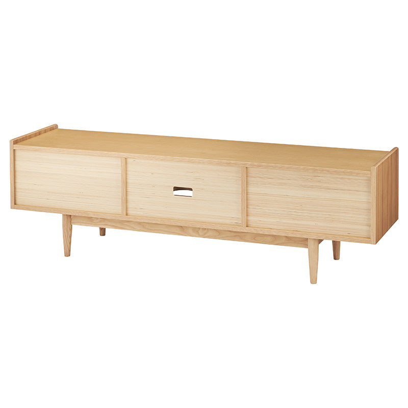 【開梱設置配送】かごめ編みをアクセントに目を引くフォルムに仕上げた ローボード