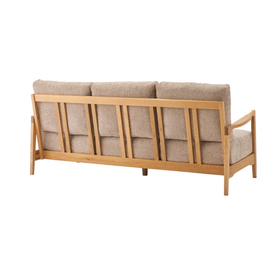 【開梱設置配送】3人掛けソファ 凹凸のある表情が魅力のブークレ生地を使用