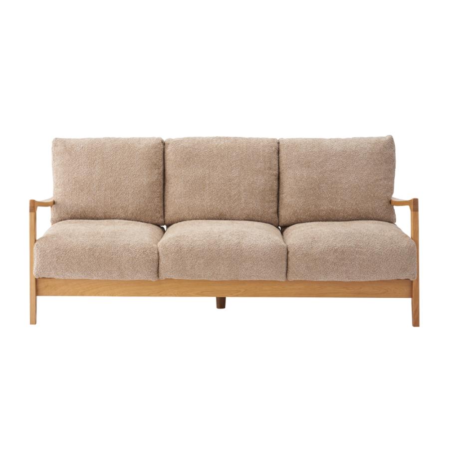 【開梱設置配送】3人掛けソファ 凹凸のある表情が魅力のブークレ生地を使用