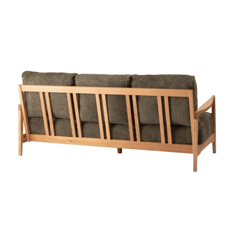 【開梱設置配送】3人掛けソファ 凹凸のある表情が魅力のブークレ生地を使用