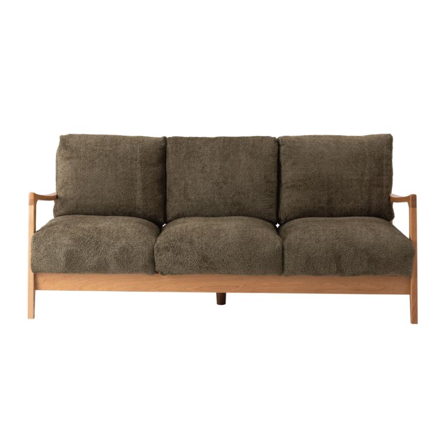 【開梱設置配送】3人掛けソファ 凹凸のある表情が魅力のブークレ生地を使用