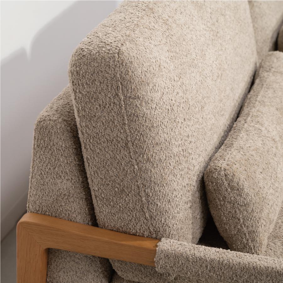 【開梱設置配送】3人掛けソファ 人気のブークレ生地を使用