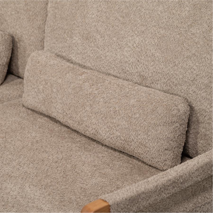 【開梱設置配送】3人掛けソファ 人気のブークレ生地を使用