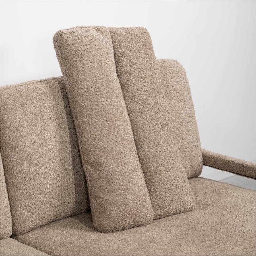 【開梱設置配送】3人掛けソファ 人気のブークレ生地を使用