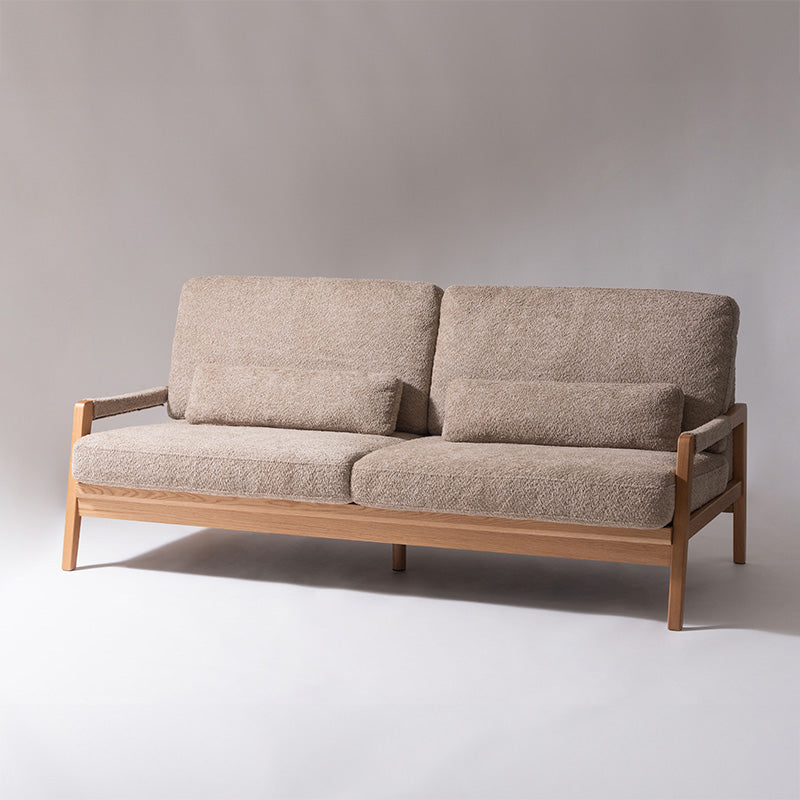 【開梱設置配送】3人掛けソファ 人気のブークレ生地を使用