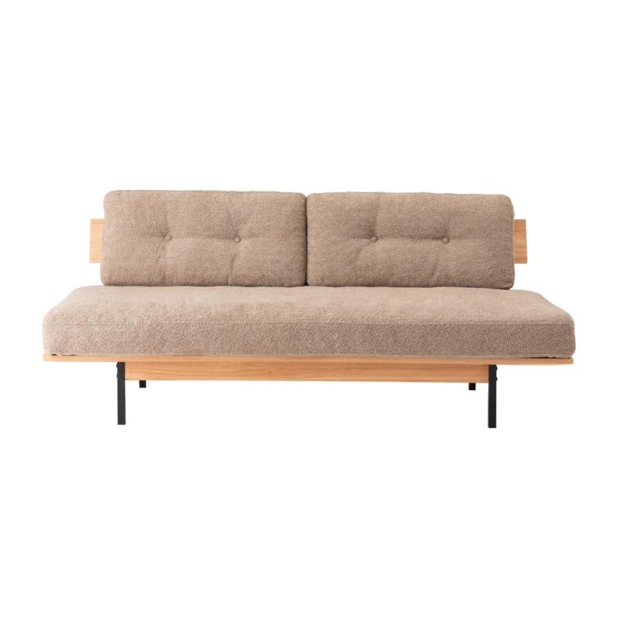 【開梱設置配送】3人掛けソファ アームレスで多彩なくつろぎ方が楽しめるブークレ生地ソファ