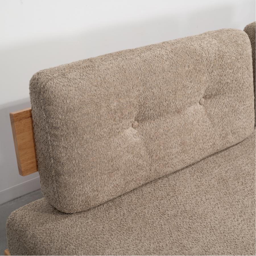 【開梱設置配送】3人掛けソファ アームレスで多彩なくつろぎ方が楽しめるブークレ生地ソファ