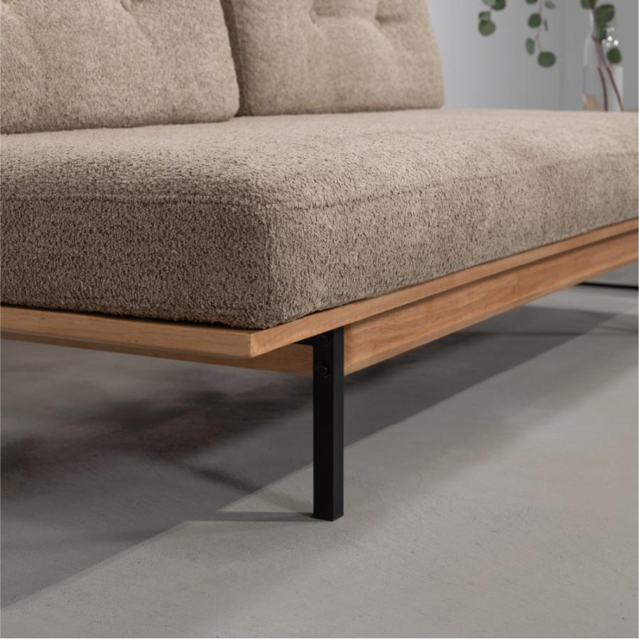 【開梱設置配送】3人掛けソファ アームレスで多彩なくつろぎ方が楽しめるブークレ生地ソファ