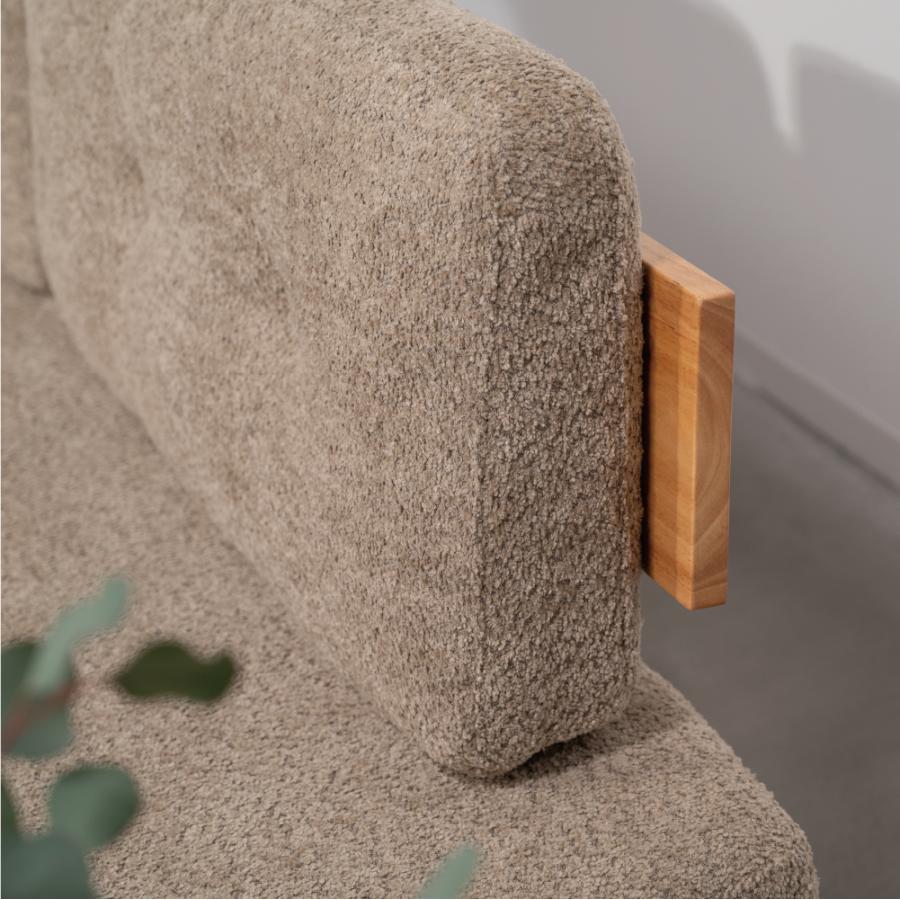 【開梱設置配送】3人掛けソファ アームレスで多彩なくつろぎ方が楽しめるブークレ生地ソファ