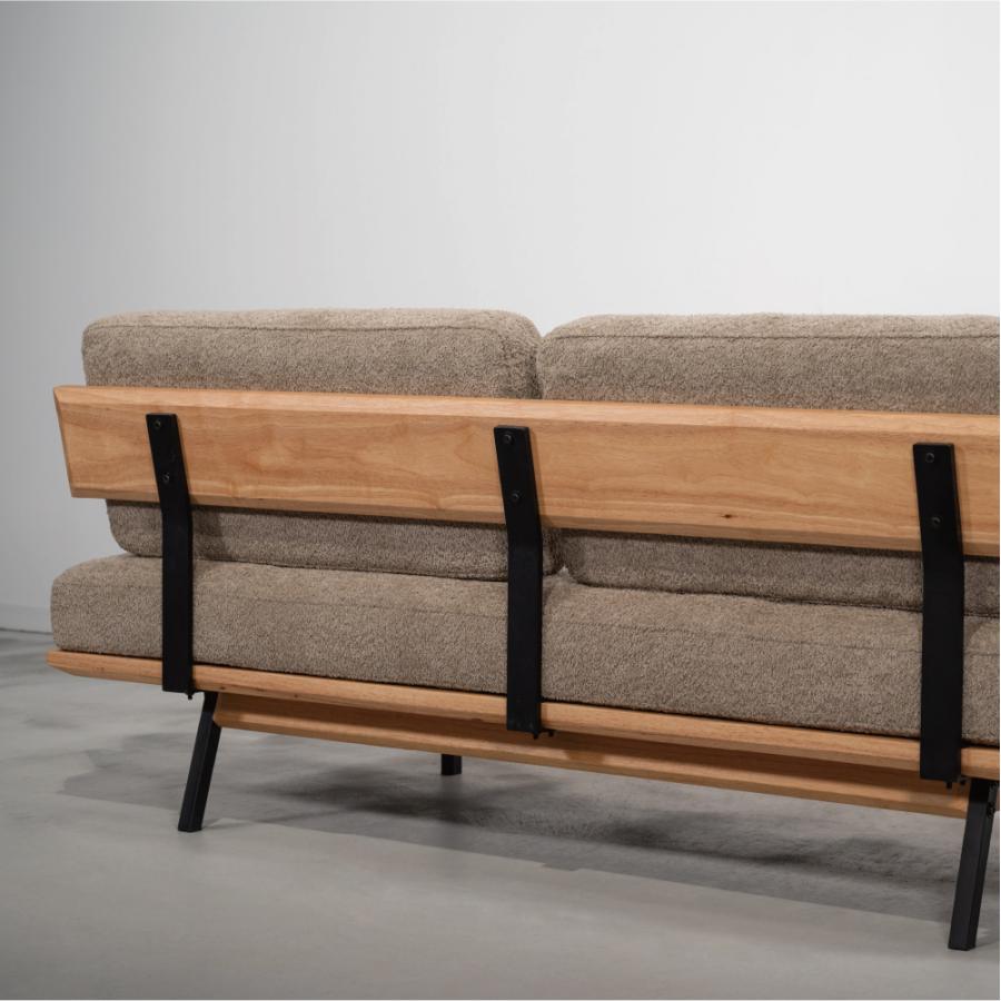 【開梱設置配送】3人掛けソファ アームレスで多彩なくつろぎ方が楽しめるブークレ生地ソファ