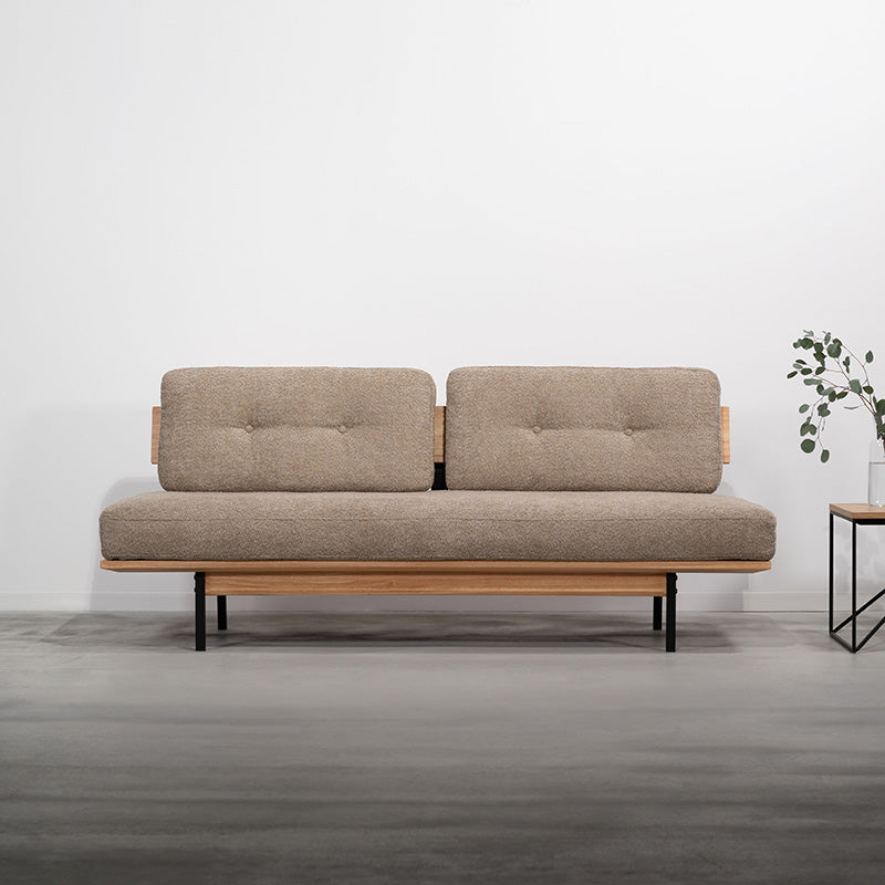 【開梱設置配送】3人掛けソファ アームレスで多彩なくつろぎ方が楽しめるブークレ生地ソファ