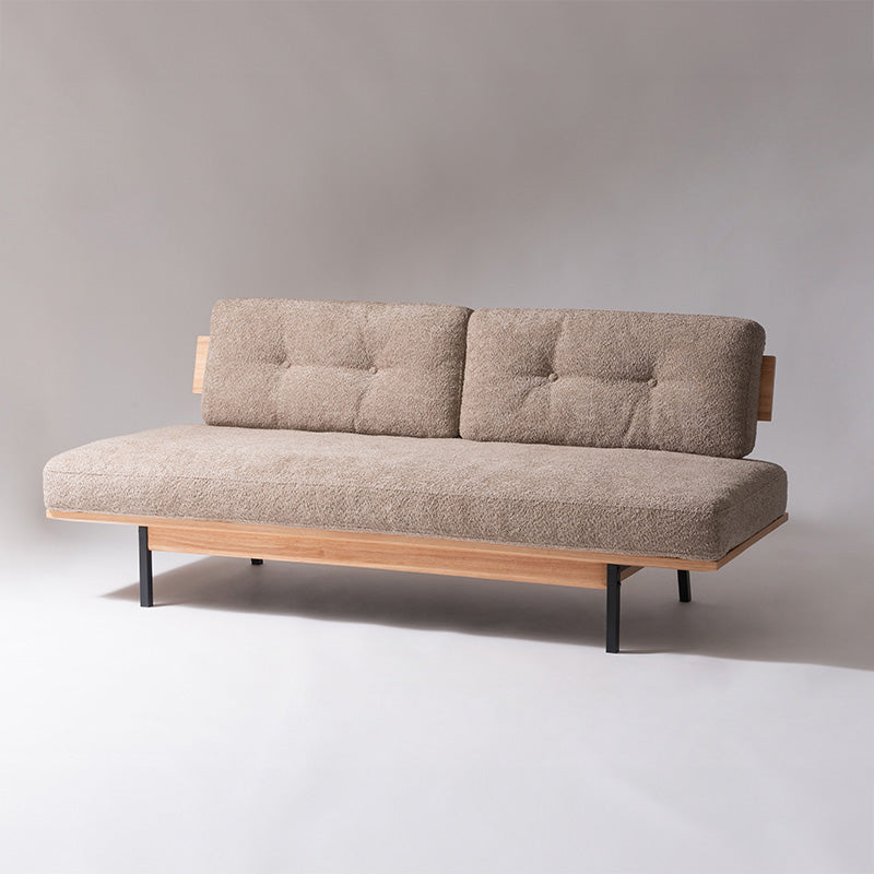 【開梱設置配送】3人掛けソファ アームレスで多彩なくつろぎ方が楽しめるブークレ生地ソファ