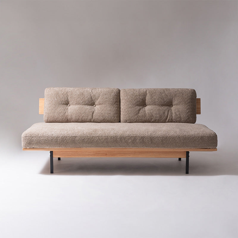 【開梱設置配送】3人掛けソファ アームレスで多彩なくつろぎ方が楽しめるブークレ生地ソファ