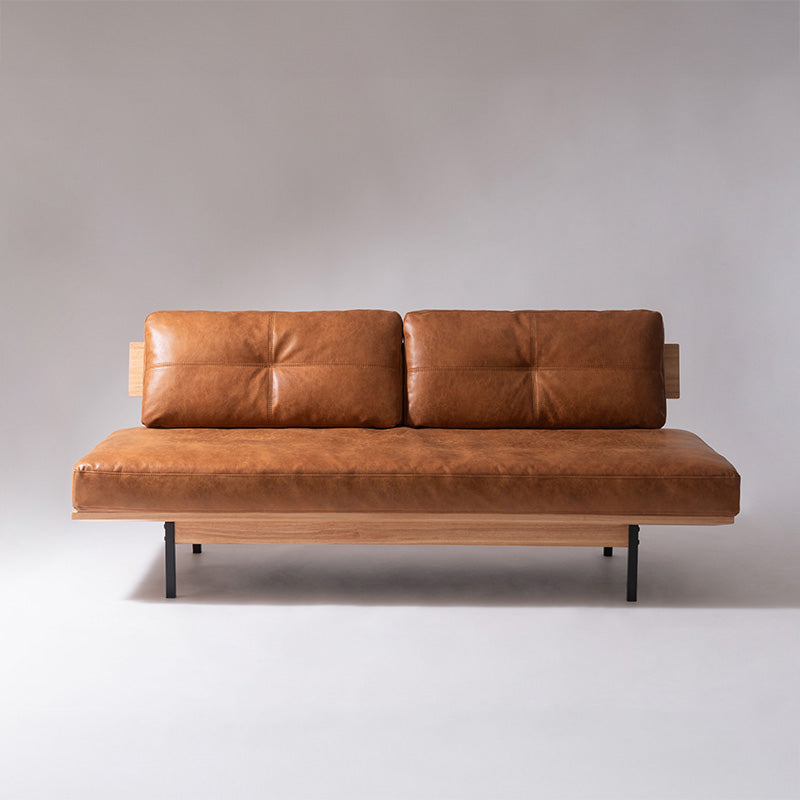 【開梱設置配送】3人掛けソファ ヴィンテージ感漂う天然木とアイアンのアームレスソファ