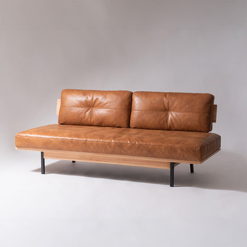 【開梱設置配送】3人掛けソファ ヴィンテージ感漂う天然木とアイアンのアームレスソファ