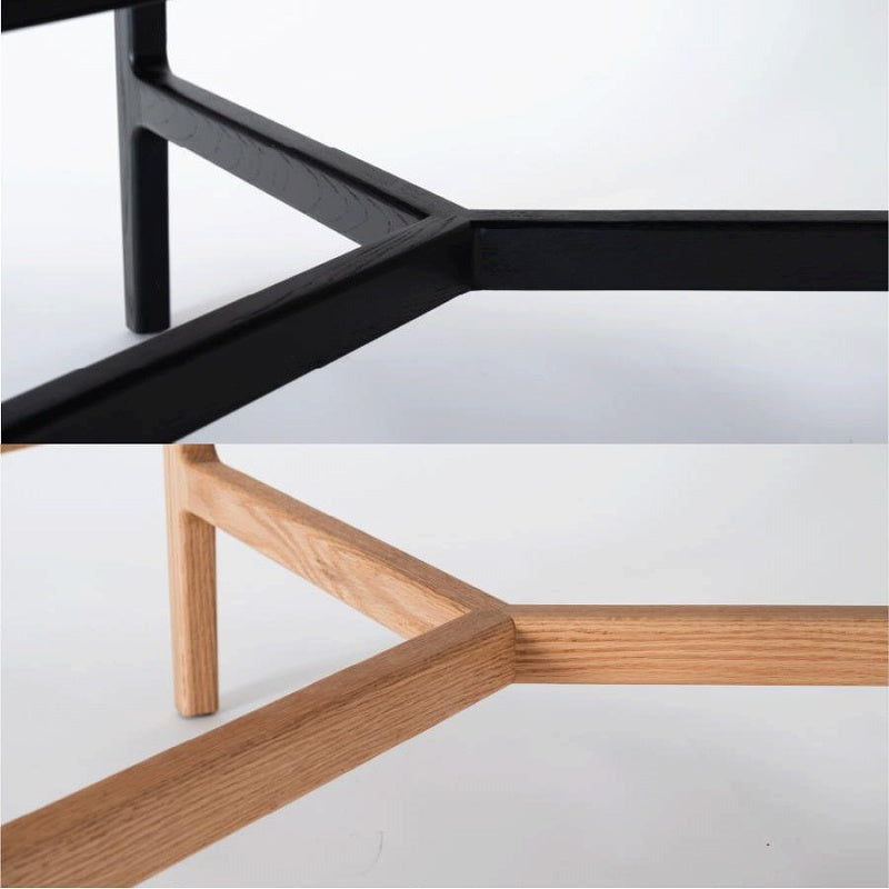 石目調の天板×天然木の組み合わせがナチュラルなラウンドテーブル 幅86cmタイプ