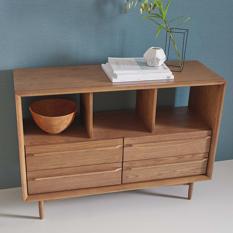 オークの質感が引き立つ 多機能オープンチェスト