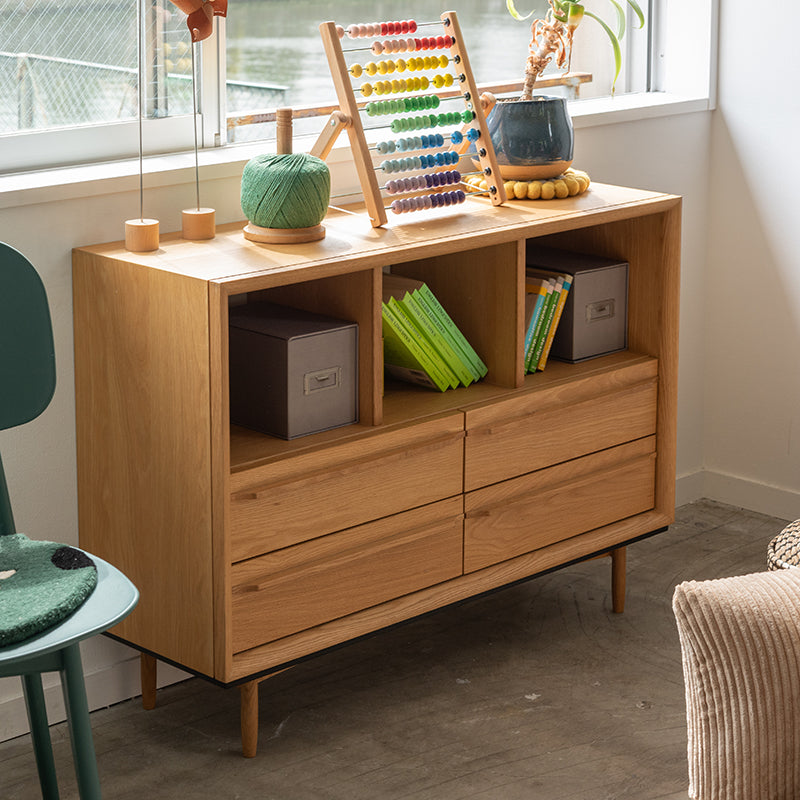 オークの質感が引き立つ 多機能オープンチェスト