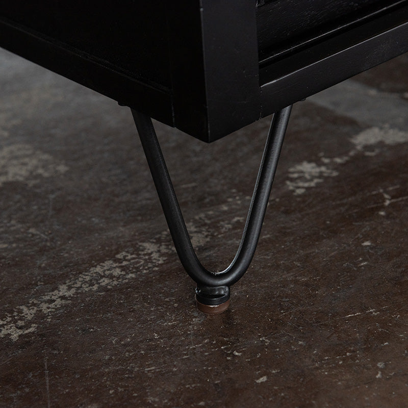 天然ラタンを使用したブラックカラーのTVボード 幅150cm